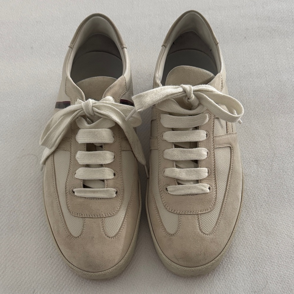 Hermes Men’s Boomerang Sneakers Cream EU 40.5/US 7.5